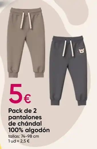 Pepco Pack de 2 pantalones de chándal 100% algodón oferta