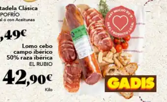 Gadis Lomo cebo campo ibérico 50% raza ibérica EL RUBIO oferta