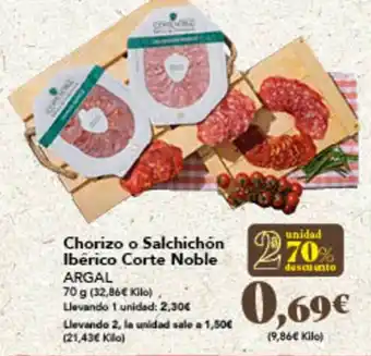 Gadis Chorizo o Salchichón Ibérico Corte Noble ARGAL oferta