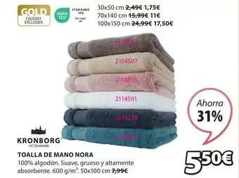 JYSK TOALLA DE MANO NORA oferta