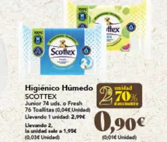 Gadis Higienico Húmedo SCOTTEX oferta