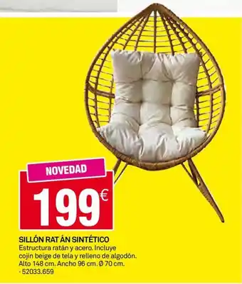 Bricoking SILLÓN RAT ÁN SINTÉTICO oferta