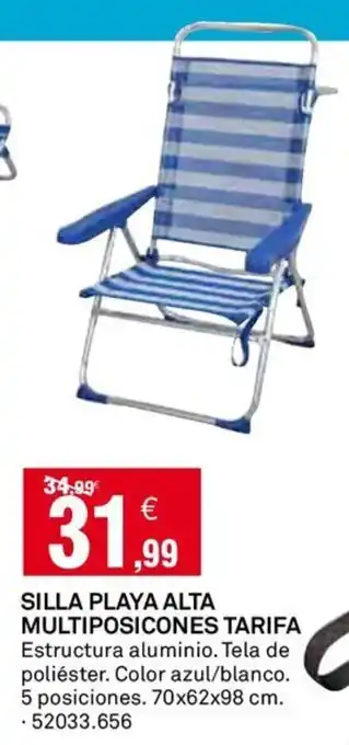 Bricoking SILLA PLAYA ALTA MULTIPOSICONES TARIFA oferta