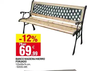 Bricoking BANCO MADERA/HIERRO FORJADO oferta