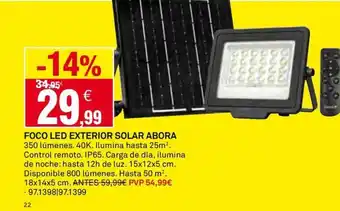 Bricoking FOCO LED EXTERIOR SOLAR ABORA oferta