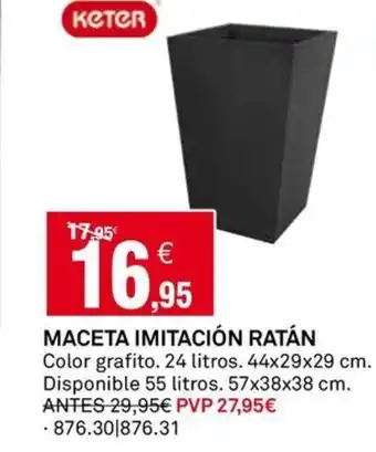 Bricoking MACETA IMITACIÓN RATÁN oferta