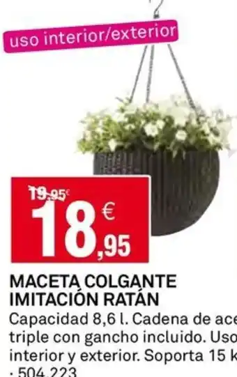 Bricoking MACETĄ COLGANTE IMITACIÓN RATÁN oferta