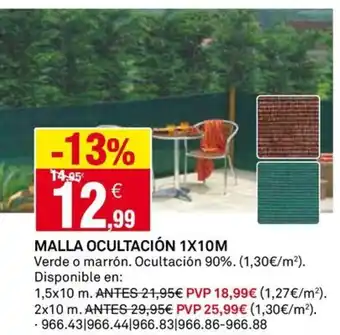 Bricoking MALLA OCULTACIÓN 1X10M oferta