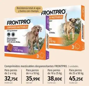 El Corte Inglés Frontpro - comprimidos masticables desparasitantes oferta