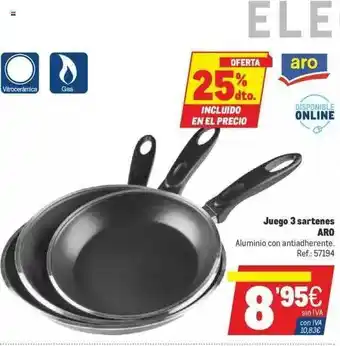 Makro Juego 3 Sartenes Aro oferta