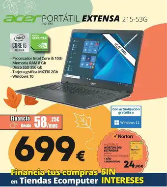 Ecomputer Acer Portátil Extensa 215-53g oferta