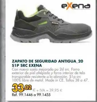 Coferdroza Zapato De Seguridad Antigua 20 S1p Src Exena oferta