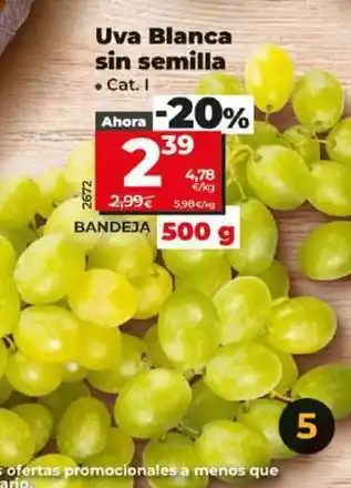 Dia Uva blanca sin semilla oferta