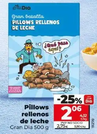 Dia Gran dia - pillows rellenos de leche oferta