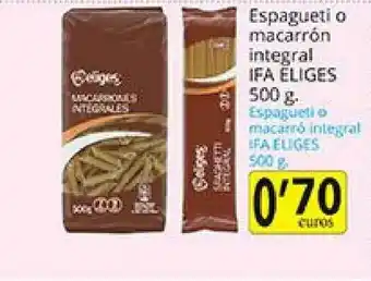 Supermercados Bip Bip Espagueti O Macarrón Integral Ifa Eliges 500g oferta