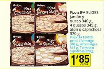 Supermercados Bip Bip Pizza Ifa Eliges Jamón Y Queso 4 Quesos Atún O Caprichosa 370g oferta