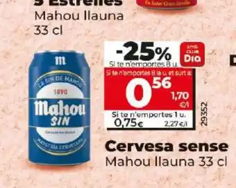 Dia Cervesa sense Mahou llauna 33 cl oferta