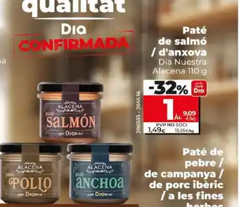 Dia paté de salmó / d'anxova oferta
