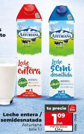 Dia Asturiana - leche entera / semidesnatada oferta