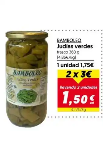 Hiper Usera BAMBOLEO Judías verdes frasco 360 g oferta