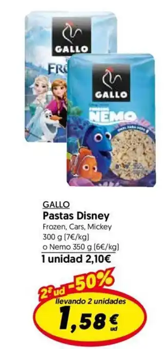 Hiper Usera GALLO Pastas Disney oferta