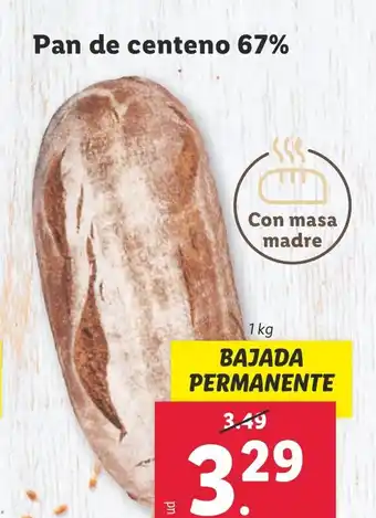 Lidl Pan de centeno 67% oferta