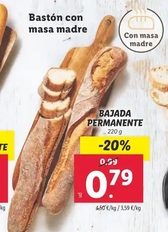 Lidl Bastón con masa madre oferta