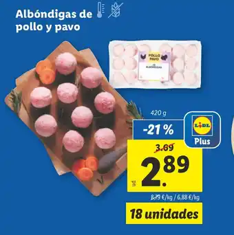 Lidl Albóndigas de pollo y pavo oferta