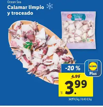 Lidl Calamar limpio y troceado oferta
