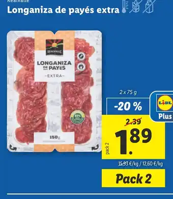 Lidl Longaniza de payés extra! oferta