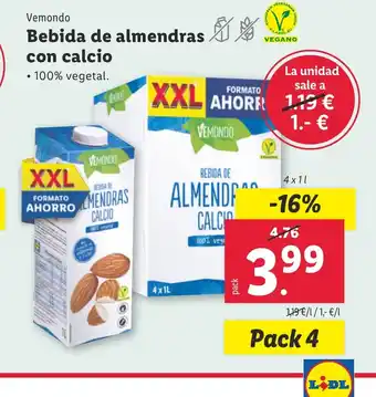 Lidl Bebida de almendras con calcio oferta