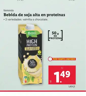 Lidl Bebida de soja alta en proteínas oferta