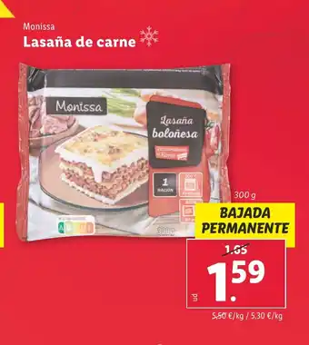 Lidl Monissa Lasaña de carne oferta