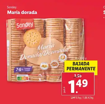 Lidl Sondey María dorada oferta