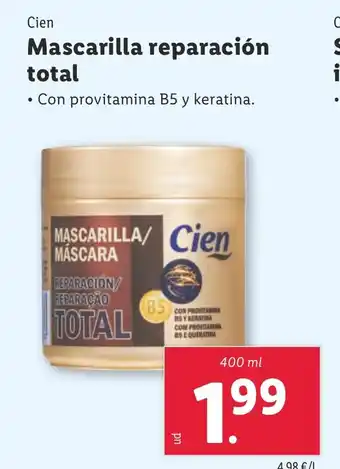 Lidl Mascarilla reparación total oferta