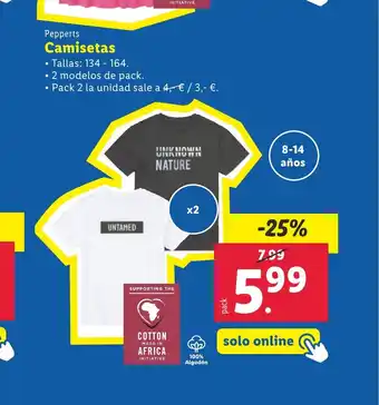 Lidl Pepperts Camisetas oferta