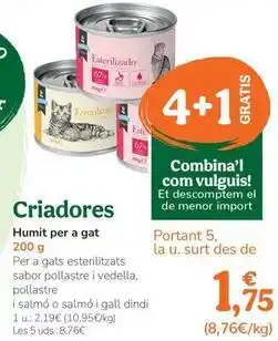 TiendAnimal Criadores - húmedo para gato oferta