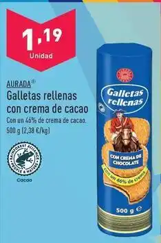 ALDI Aurada - galletas rellenas con crema de cacao oferta