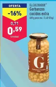 ALDI El cultivador - garbanzos cocidos extra oferta