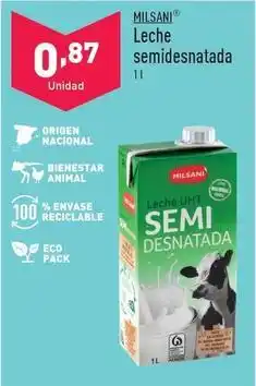 ALDI Milsani - leche semidesnatada oferta