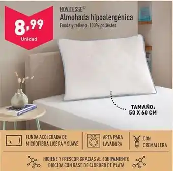 ALDI Novitesse - almohada hipoalergenica oferta