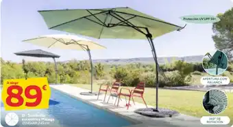 GiFi Sombrilla excéntrica Málaga 0345xAlt.245 cm oferta