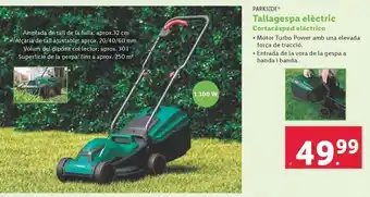 Lidl Parkside - cortacésped electrico oferta