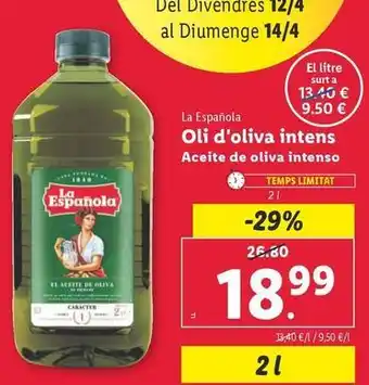 Lidl La española - aceite de oliva intenso oferta