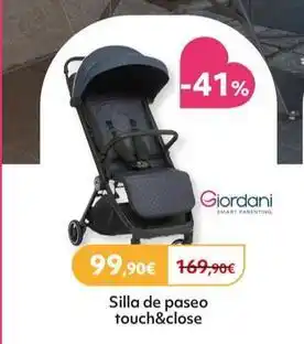 Prénatal Giordani - silla paseo touch&close 2.0 black oferta