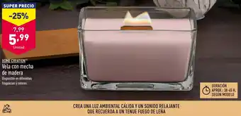 ALDI HOME CREATION® Vela con mecha de madera oferta