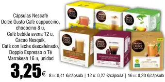 Froiz Cápsulas Nescafé Dolce Gusto Café cappuccino, chococino 8 u, oferta