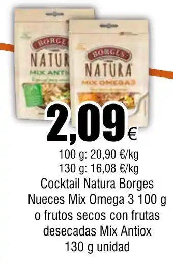 FROIZ Cocktail Natura Borges Nueces Mix Omega 3 100 g o frutos secos con frutas desecadas Mix Antiox 130 g unidad oferta