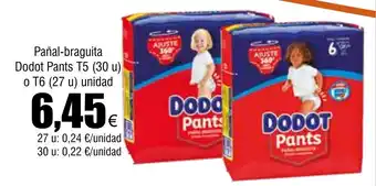 FROIZ Pañal-braguita Dodot Pants T5 (30 u) o T6 (27 u) unidad oferta