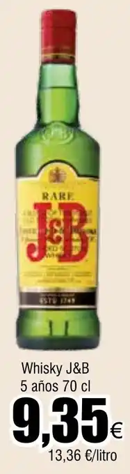FROIZ Whisky J&B 5 años 70 cl oferta